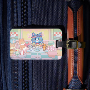 Etiqueta De Bagagem Anime Tom, Jerry e Tuffy Dessert Parlor