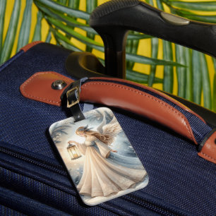 Etiqueta De Bagagem Anjo Lanterna Celestial de Inverno da Paz