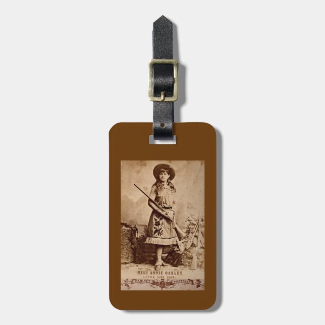 Etiqueta De Bagagem Annie Oakley Sepia (Frente Vertical)