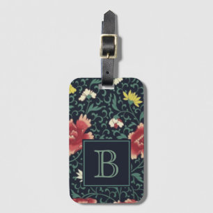 Etiqueta De Bagagem Antigo Floral Monograma Bonito Vintage