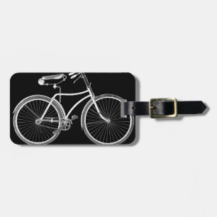 Etiqueta De Bagagem Antiguidade preta da bicicleta do vintage/ciclismo