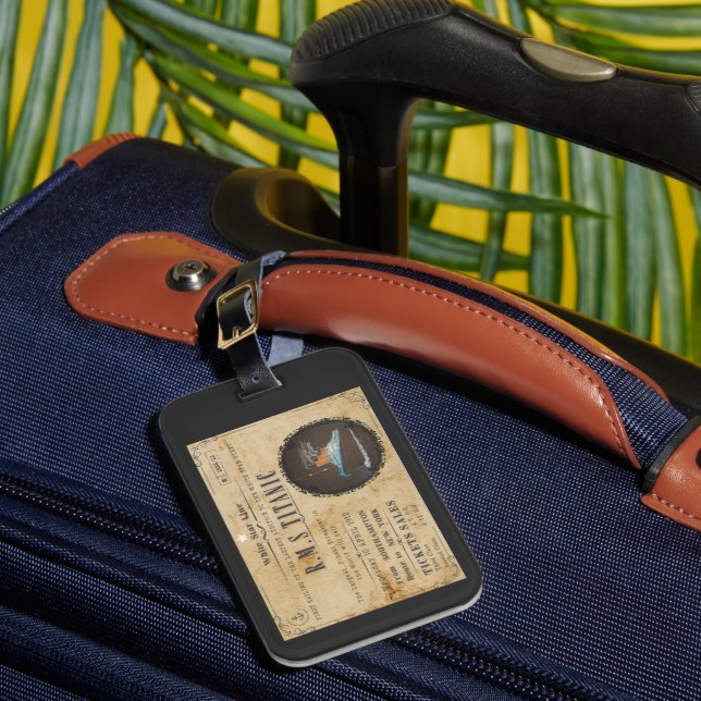 ETIQUETA DE BAGAGEM ANÚNCIOS DE CARTÃO TITÂNICO RMS (Frente Insitu 1)