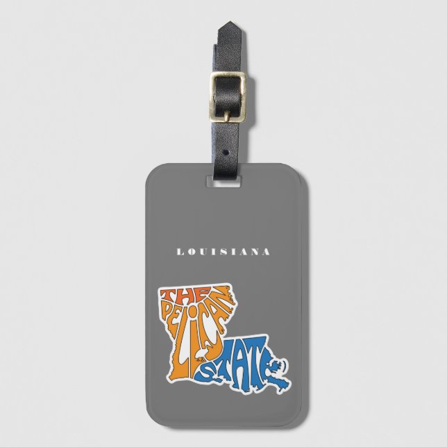 Etiqueta De Bagagem Apelido Louisiana Word Art (Frente Vertical)