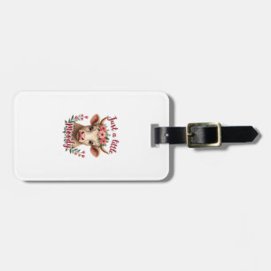 Etiqueta De Bagagem Apenas um Pouco Mal-Humorado Vintage Floral Vaca H