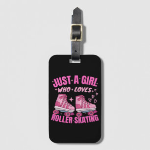 Etiqueta De Bagagem Apenas Uma Menina Que Ama O Roller Skating
