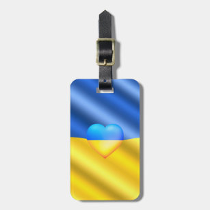 Etiqueta De Bagagem Apoio à Ucrânia - Paz da Liberdade - Bandeira da U