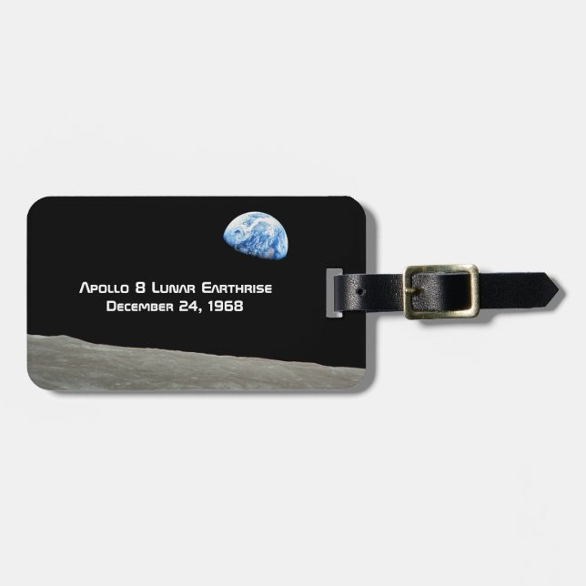 Etiqueta De Bagagem Apollo 8, 50º aniversário da Terra Lunar (Frente Horizontal)