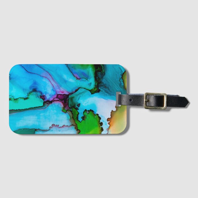 Etiqueta De Bagagem Aquarela (Frente Horizontal)