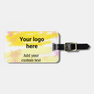 Etiqueta De Bagagem Aquarela amarela simples adicione seu logotipo tex