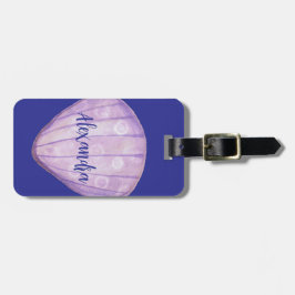 Etiqueta De Bagagem Aquarela: Capas de Água Monograma Bagagem (Violet)