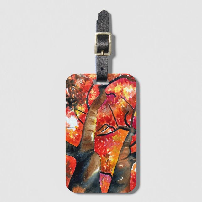 Etiqueta De Bagagem Aquarela japonesa - carpintaria (Frente Vertical)