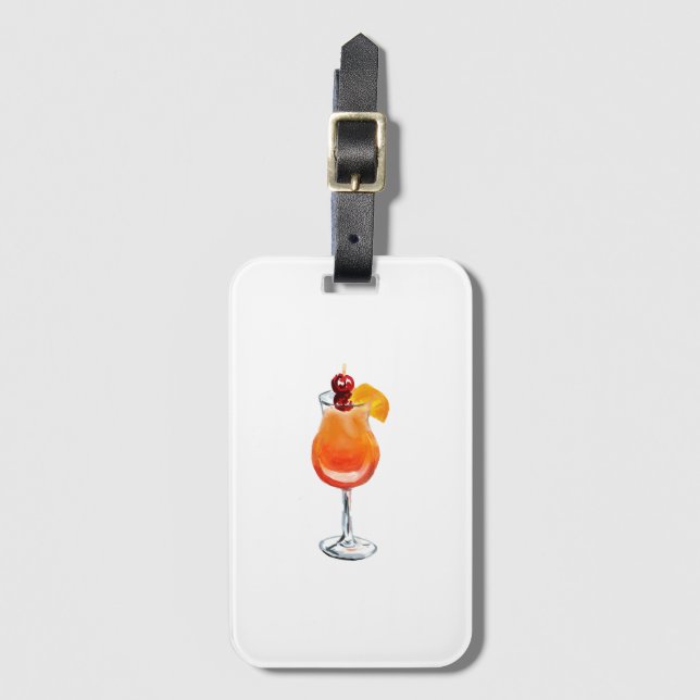 Etiqueta De Bagagem Aquarela Tequila Alcatrão (Frente Vertical)