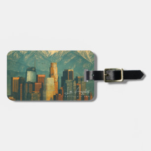 Etiqueta De Bagagem Aquarela Vintage Los Angeles Retro Califórnia