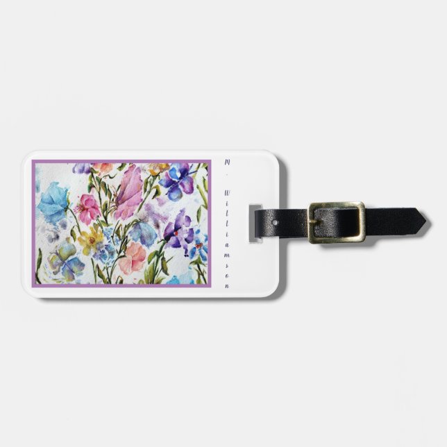 Etiqueta De Bagagem Aquarelas Whimsic (Frente Horizontal)
