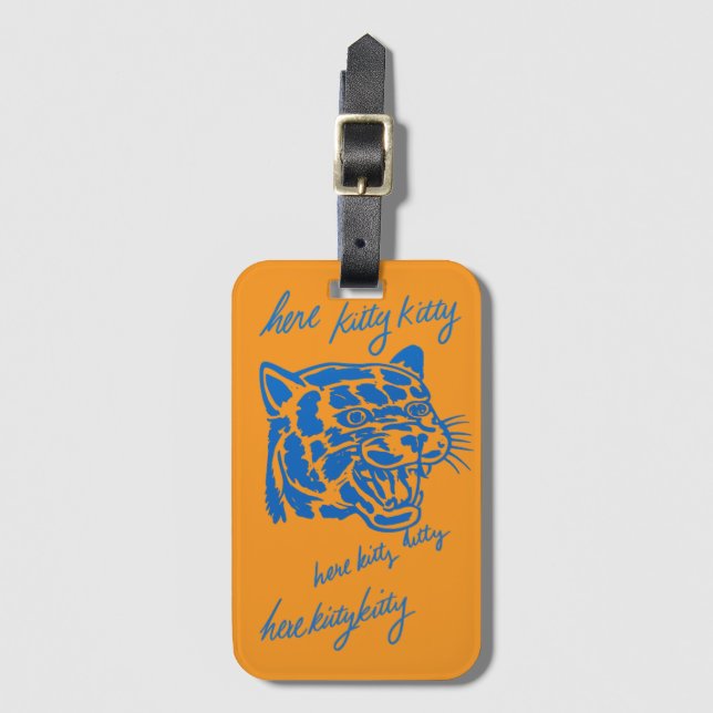 Etiqueta De Bagagem Aqui Kitty Kitty (Frente Vertical)