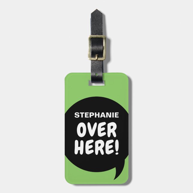 Etiqueta De Bagagem Aqui! (Personalizável) (Frente Vertical)