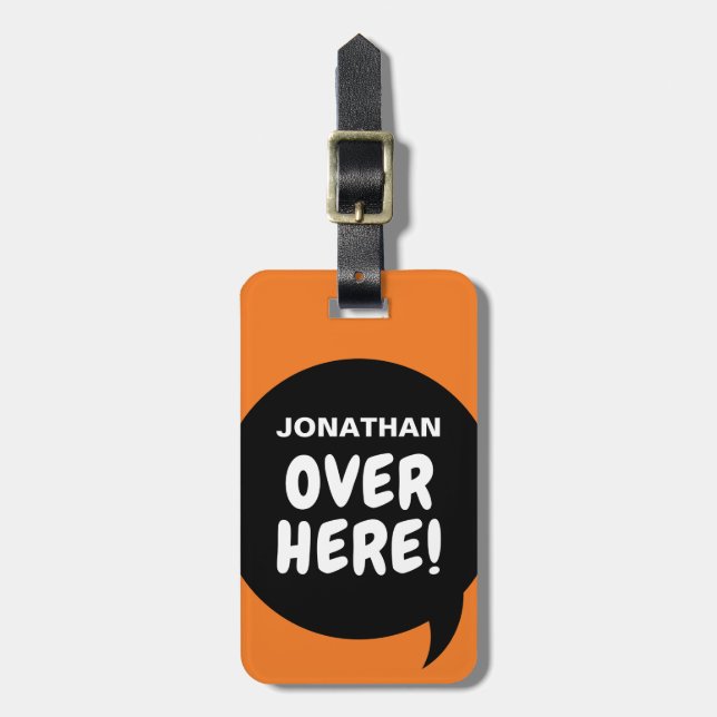 Etiqueta De Bagagem Aqui! (Personalizável) (Frente Vertical)