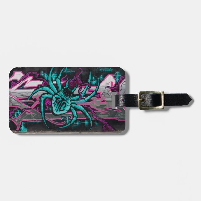 Etiqueta De Bagagem Aranha Turquesa Molhada (Frente Horizontal)