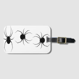 Etiqueta De Bagagem Aranhas pretas em branco