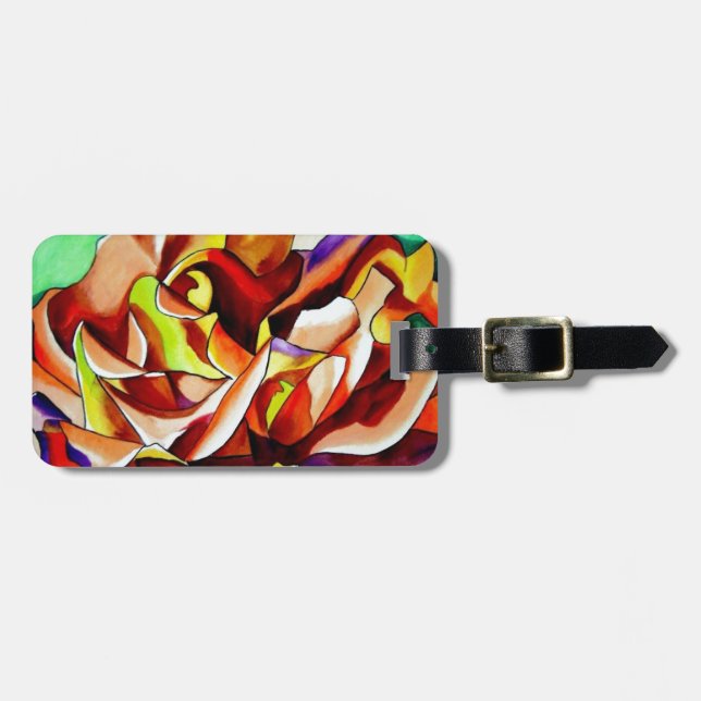 Etiqueta De Bagagem Arco-íris Arco-Íris Rosa com aquarela (Frente Horizontal)