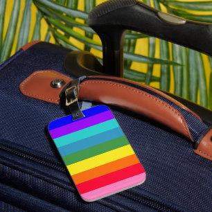 Etiqueta De Bagagem Arco-íris Negrito Stripes