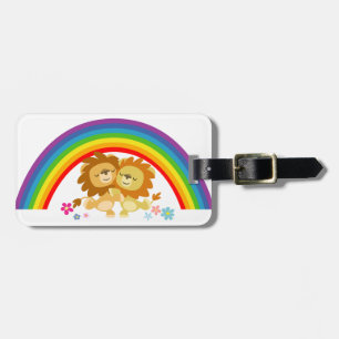 Etiqueta De Bagagem Arco-Íris Tango-Cute Cartoon Leões Bagagem Tag
