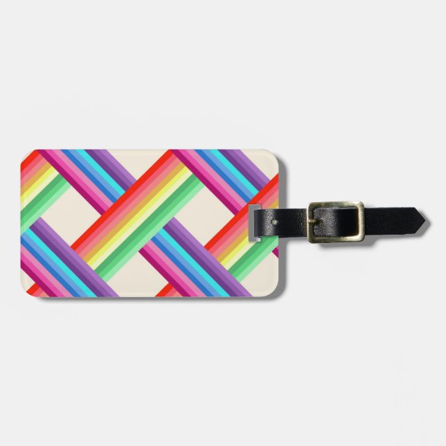 Etiqueta De Bagagem Arco-íris Twist (Frente Horizontal)