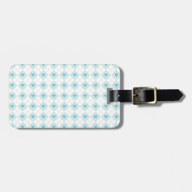 Etiqueta De Bagagem Argyle bonito (Frente Horizontal)