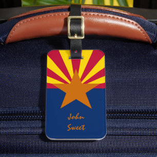 Etiqueta De Bagagem Arizona Flag & America States, USA /Personal bag
