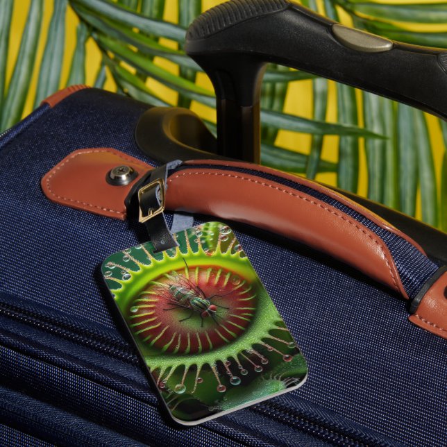 Etiqueta De Bagagem Armamento Floral de Venus Flytrap Ousado Viagem (Frente Insitu 1)