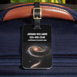 Etiqueta De Bagagem Arp 273 Interagindo Galáxias Em Andromeda.