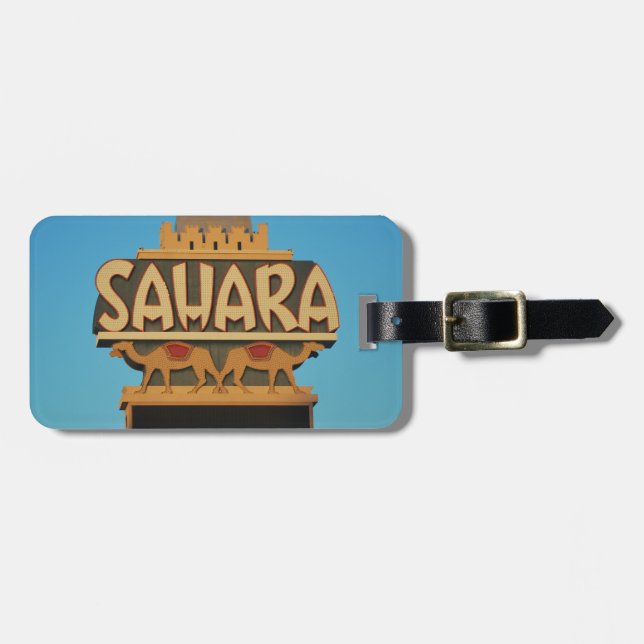 Etiqueta De Bagagem Arquitetura Landmark do Sahara de Las Vegas (Frente Horizontal)
