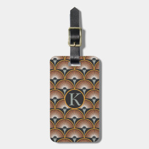 Etiqueta De Bagagem Art Deco Jazz Age Sunset Jukebox