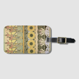 Etiqueta De Bagagem Art nouveau alfônimo mucha fuschia girassol flora