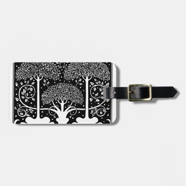 Etiqueta De Bagagem Art Nouveau Tree Beardsley Pattern (Frente Horizontal)