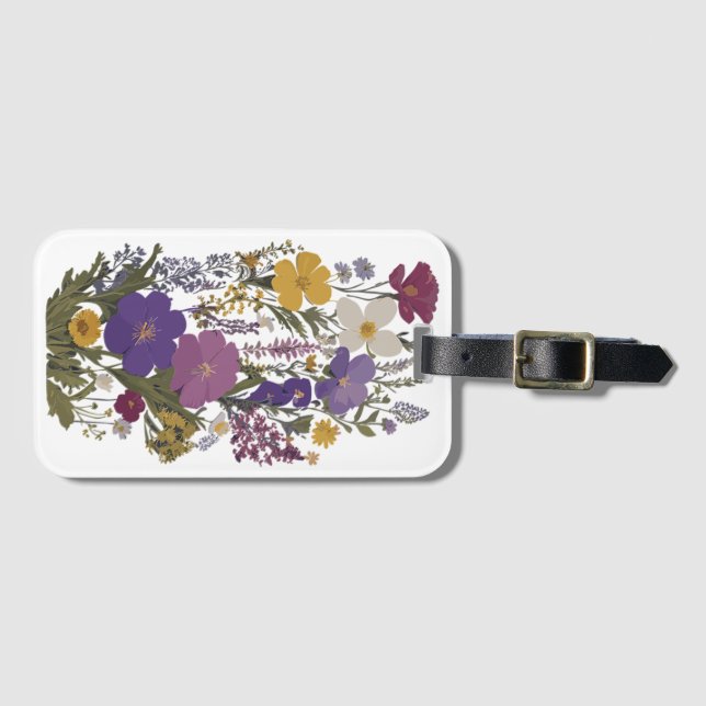 Etiqueta De Bagagem Arte Botânica (Frente Horizontal)
