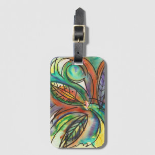 Etiqueta De Bagagem Arte De Aquarela Pintada À Mão Floral