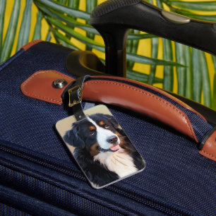 Etiqueta De Bagagem arte de cão da montanha bernesa