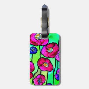 Etiqueta De Bagagem Arte de vidro anêmonas