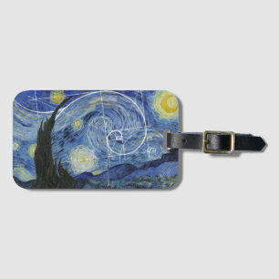 Etiqueta De Bagagem Arte Encontra Matemática, Van Gogh Conhece Placa