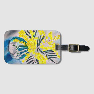 Etiqueta De Bagagem Arte floral australiana original de Wattle