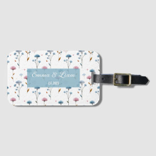Etiqueta De Bagagem Arte Floral Personalizada Minimalista Vintage em A
