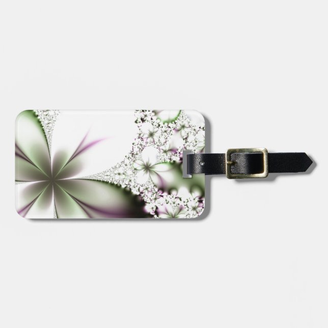 Etiqueta De Bagagem Arte Fractal Floral (Frente Horizontal)