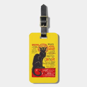 Etiqueta De Bagagem Arte francesa do gato preto de Tournee du Conversa