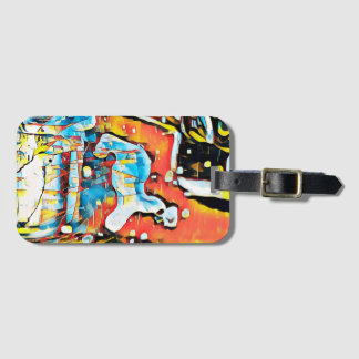 Etiqueta De Bagagem Arte Geométrica Abstrato Colorida
