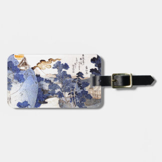 Etiqueta De Bagagem Arte japonesa azul do vintage