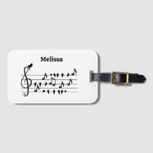 Etiqueta De Bagagem Arte Personalizada de Símbolo Musical em Clave de 