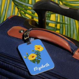 Etiqueta De Bagagem Arte Personalizado do Hibisco Amarelo do Havaí