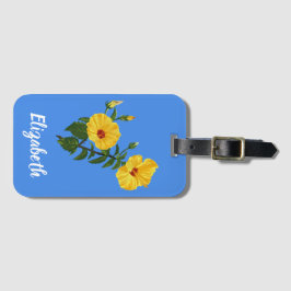 Etiqueta De Bagagem Arte Personalizado do Hibisco Amarelo do Havaí