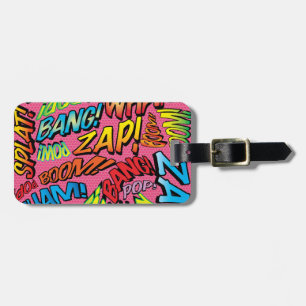 Etiqueta De Bagagem Arte Pop de Quadrinhos Personalizados com Som